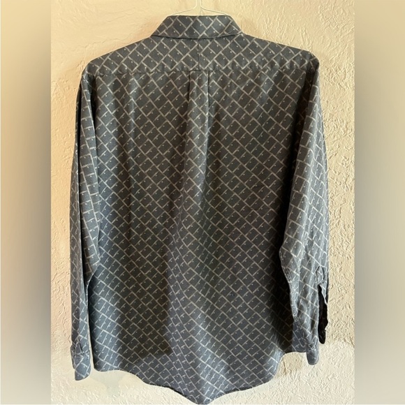 Neiman Marcus gray long sleeve front button men's shirt size L - Picture 3 of 6